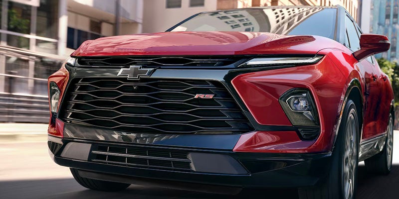 The front grille of a 2025 Chevy Blazer
